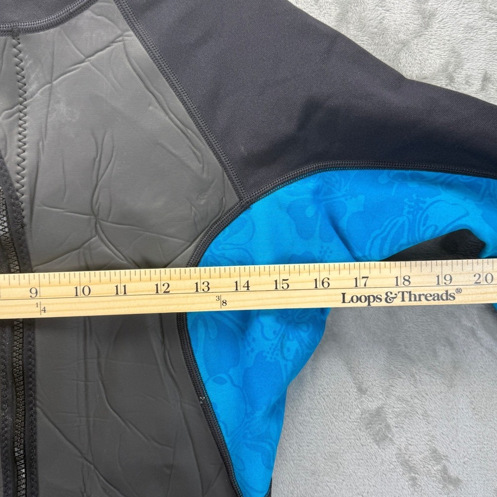 Xcel Hawaii Xpedition Wetsuit Womens 8 Black Blue Floral Front Zip Tri-Density - Picture 4 of 8